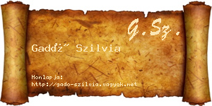 Gadó Szilvia névjegykártya